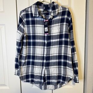 GAP Blue and White Plaid Shirt‎